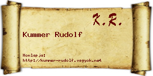 Kummer Rudolf névjegykártya